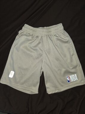 NBA Light Gray Mesh Kids Shorts with Logo